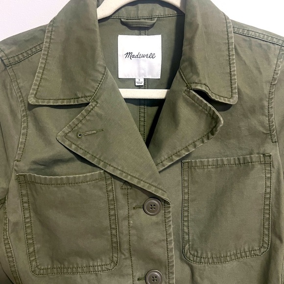 Madewell button down army green field utility jacket coat women’s S - Picture 7 of 13